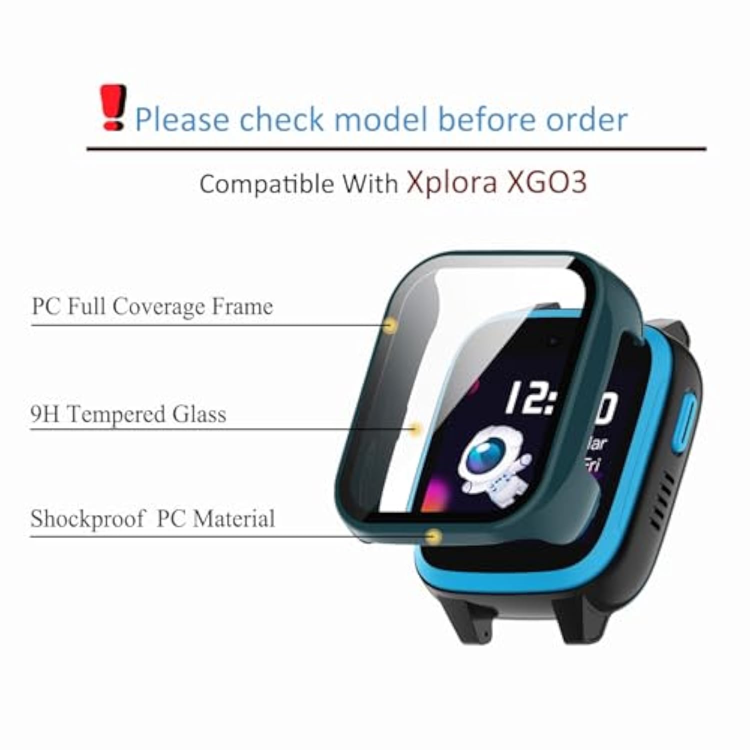 [4-Pack] Screen Protector Case With Tempered Glass Compitible With Xplora Xgo 3 Smart Watch, Hard Pc Case Screen Protector Cover Bumper Accessories For Women Men