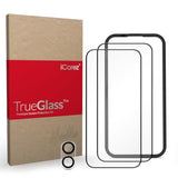 iCarez Tempered Glass Screen Protector for iPhone 16 Plus 6.7 inches 2024 [2-Pack] Case Friendly Full Coverage Tray installation Black Frame