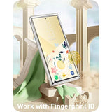 i-Blason for Samsung Galaxy S23 Ultra Case with Built-in Screen Protector, [Magnetic Charging] [Support Fingerprint ID], Full-Body Slim Phone Case for Samsung Galaxy S23 Ultra 6.8", Flower Paint