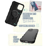 Iphone 14 Protective Magnetic Case - Gripzilla Compatible With Magsafe [Rugged + Tough] Heavy Duty Grip Armored Slim Cover W/Drop Tested Protection For Apple Iphone 14 - Black Tie Affair