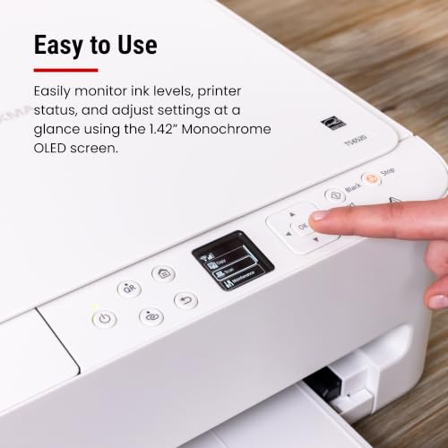 Pixma Ts6520 Wireless Color Inkjet Printer Duplex Printing, White Home Printer With Copier/Scanner, 1.42 Oled Display, Intuitive Control Panel, Compact Design