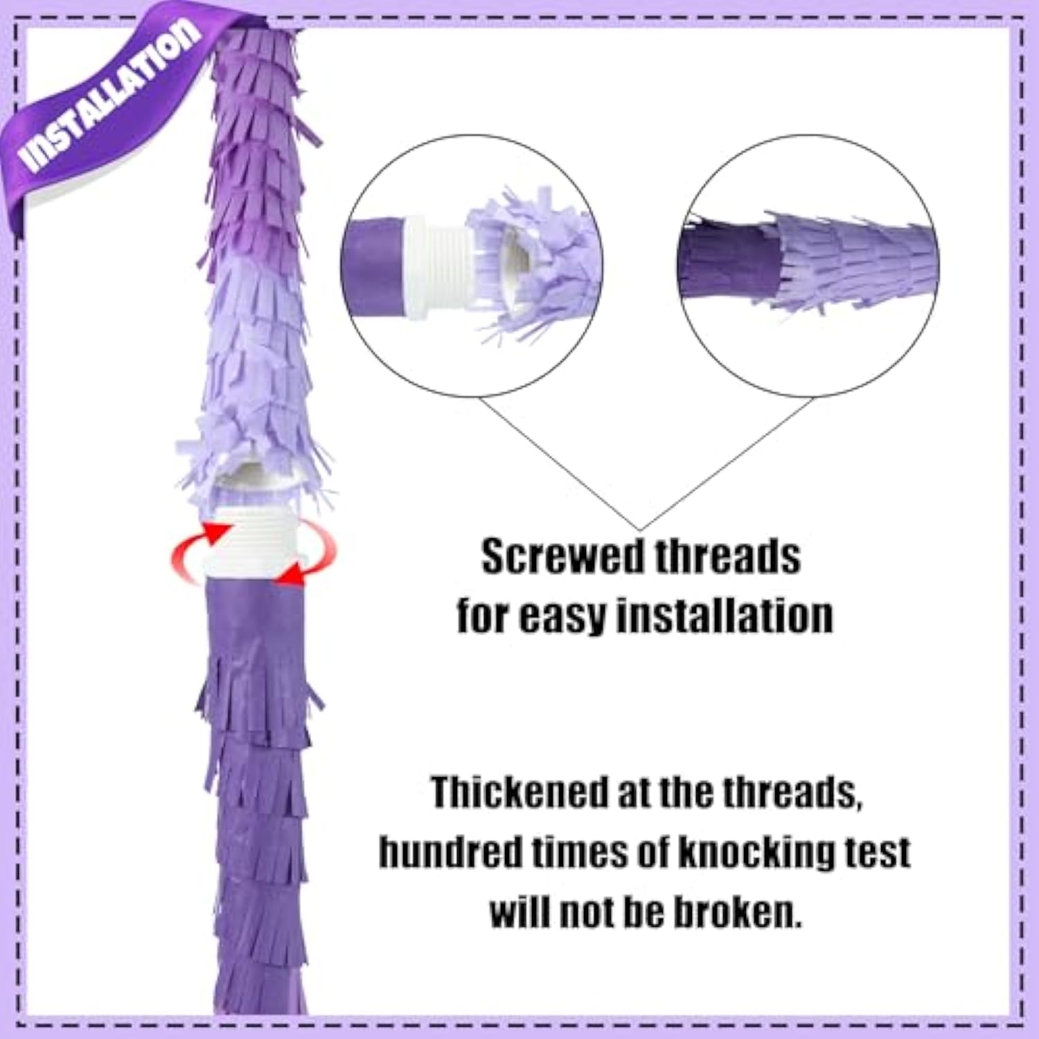 20 Inch Number 3 Piñata Purple Silver With 30 Inch Piñata Stick Blindfold Confetti For Boy Girl Kids Birthday Party Decorations, Anniversary Celebration, Fiesta