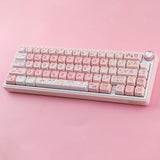 Pbt Keycaps 140 Keys Pink Meow Meow Cat Keycaps Dye-Sublimation Cute Keycap Mao Profile Custom Keycap For Cherry Gateron Mx Swithes Mechanical Gaming Keyboards