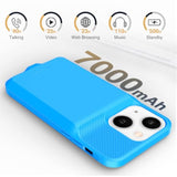 Battery Case For Iphone 13/13 Pro/14/14 Pro, Ultra-Slim Charging Cases Real 7000Mah Rechargeable Anti-Fall Protection Extended Charger Cover For Iphone 13/13Pro/14/14 Pro,Black, 6.1"