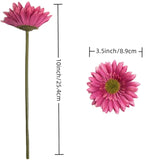 10Pcs Artificial Daisy Artificial Flowers Gerbera Daisy Silk Flowers Faux Flower For Party Home Kitchen Garden Wedding Decor(Hot Pink)