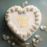 Golden Acrylic Happy New Year 2026 Cake Topper Party Decor