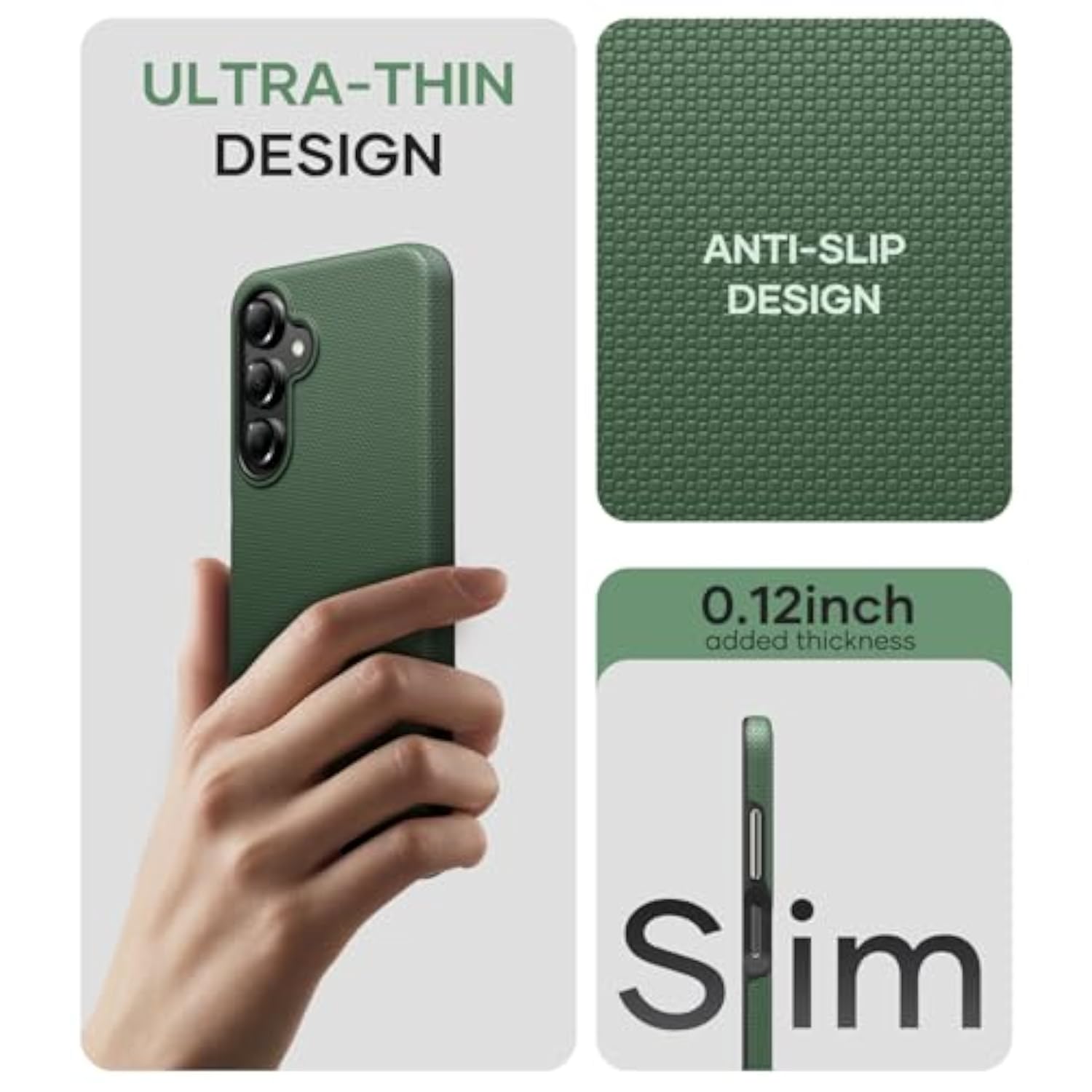 Samsung Galaxy A16 Phone Case with Screen Protector, Green - Compatible with 5G/4G Models