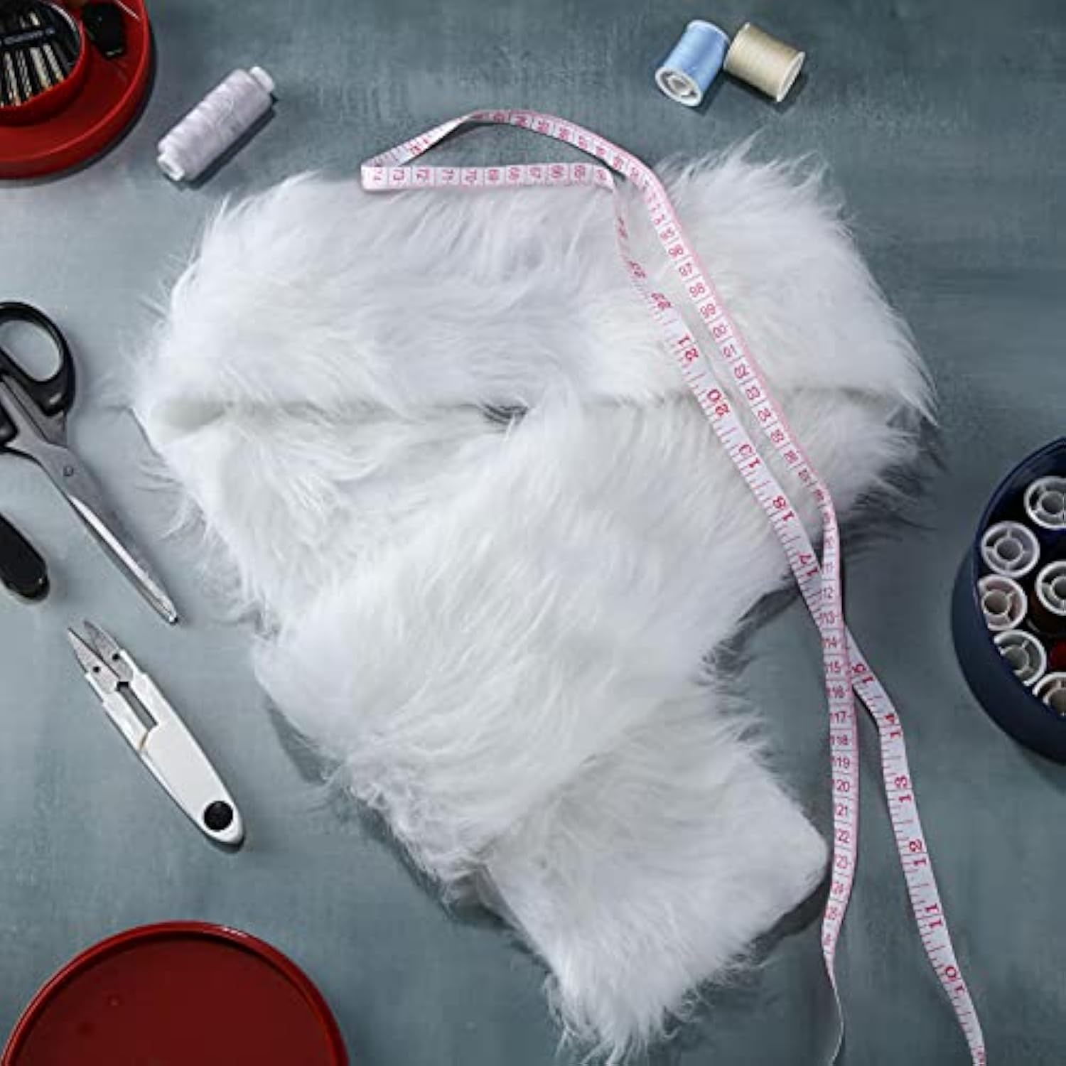 3 Pieces Christmas Faux Fur Ribbon White Fur Trim White Fabric Roll So