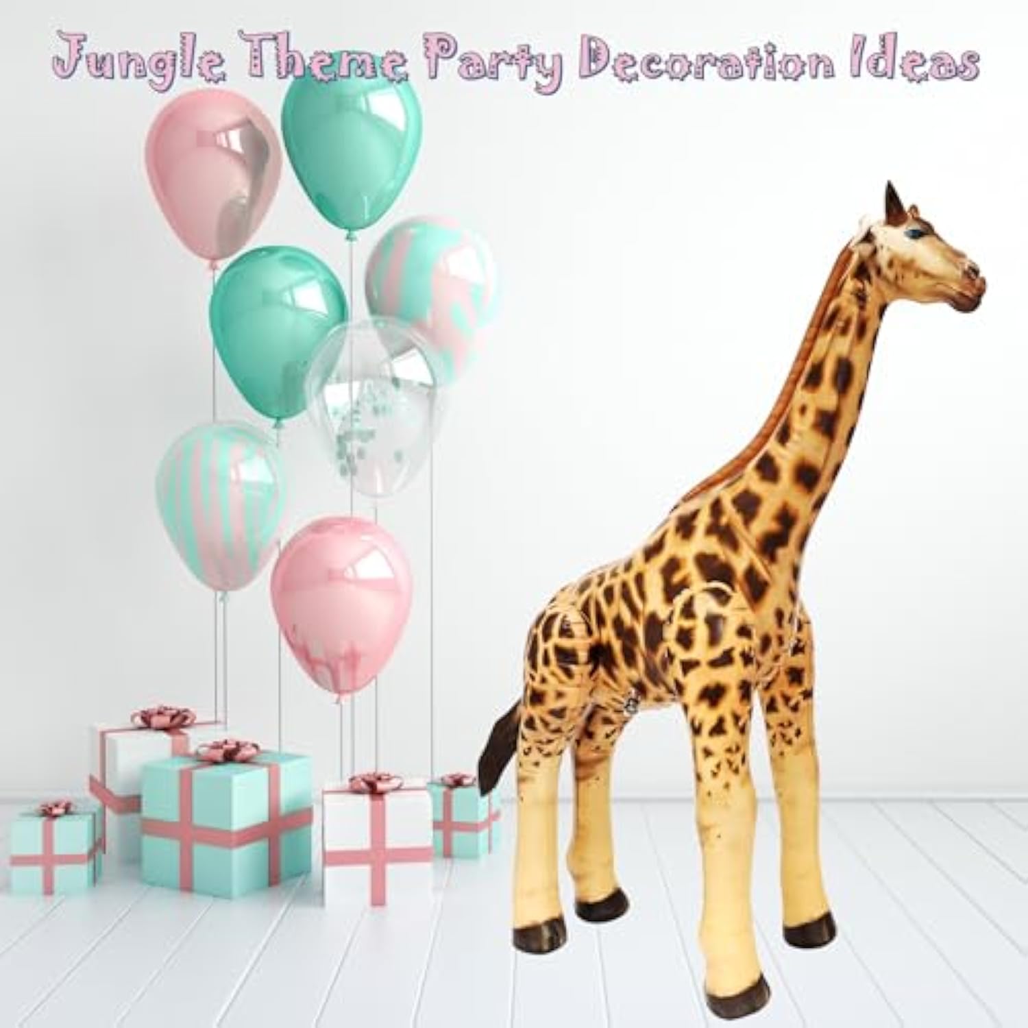 36" Inflatable Giraffe — Safari Toy & Party Decor for Kids Ages 3+
