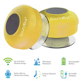 Soundbot SB510 HD Bluetooth, USB, Infrared Shower Speaker, Water Resistant Handsfree Portable Speakerphone with Built-in Mic, 6hrs of Playtime, Control Buttons and Dedicated Suction Cup Yellow
