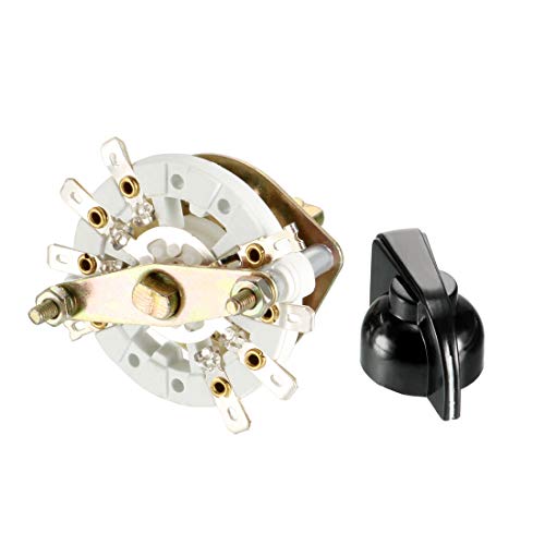 2P3T 2 Pole 3 Throw Single Deck Band Channel Rotary Switch Selector With Plastic Knob