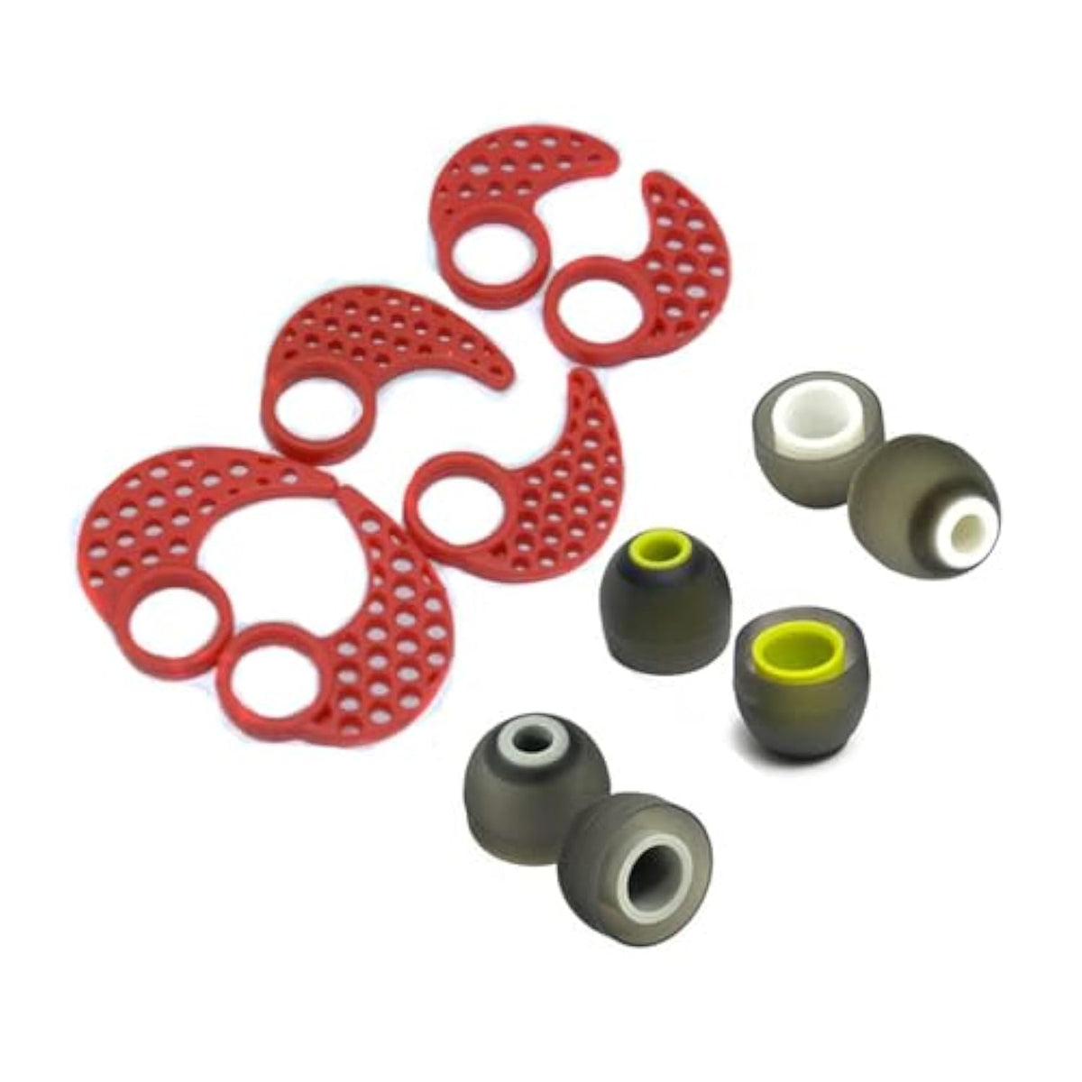 Ear Tips Fins Set For Jaybird X4 X3 X2 Ear Hooks Ear Wing Tips Accessory Pack Ear Hooks Earbuds Soft Silione Washable Eargels 12Pcs In A Box. (Red)