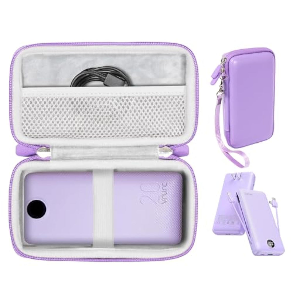 Case For Vrurc Portable Charger 20000Mah, Fast Charging Power Bank Usb C, Usb C Power Bank 10000Mah (Purple)