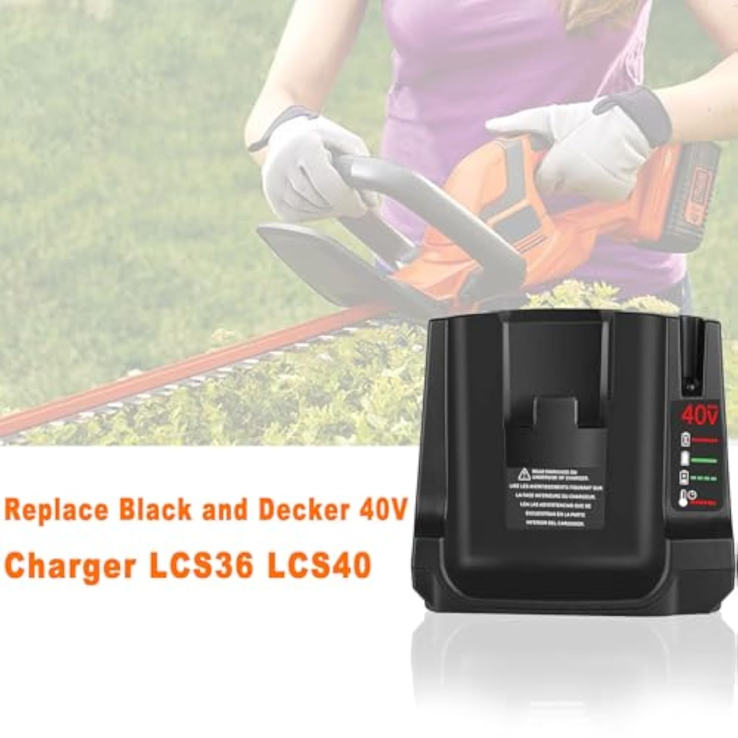 Quick Lcs40 Lcs36 40V Charger For Black+Decker Power Tools 36V/40V Lithium Battery Lbx1540 Lbx2540 Lbx2040 Lbxr2036 Lbx36 Lbxr36 Lst136W Lst540 Lcs1240 Lst136 Lht2436 Lsw36