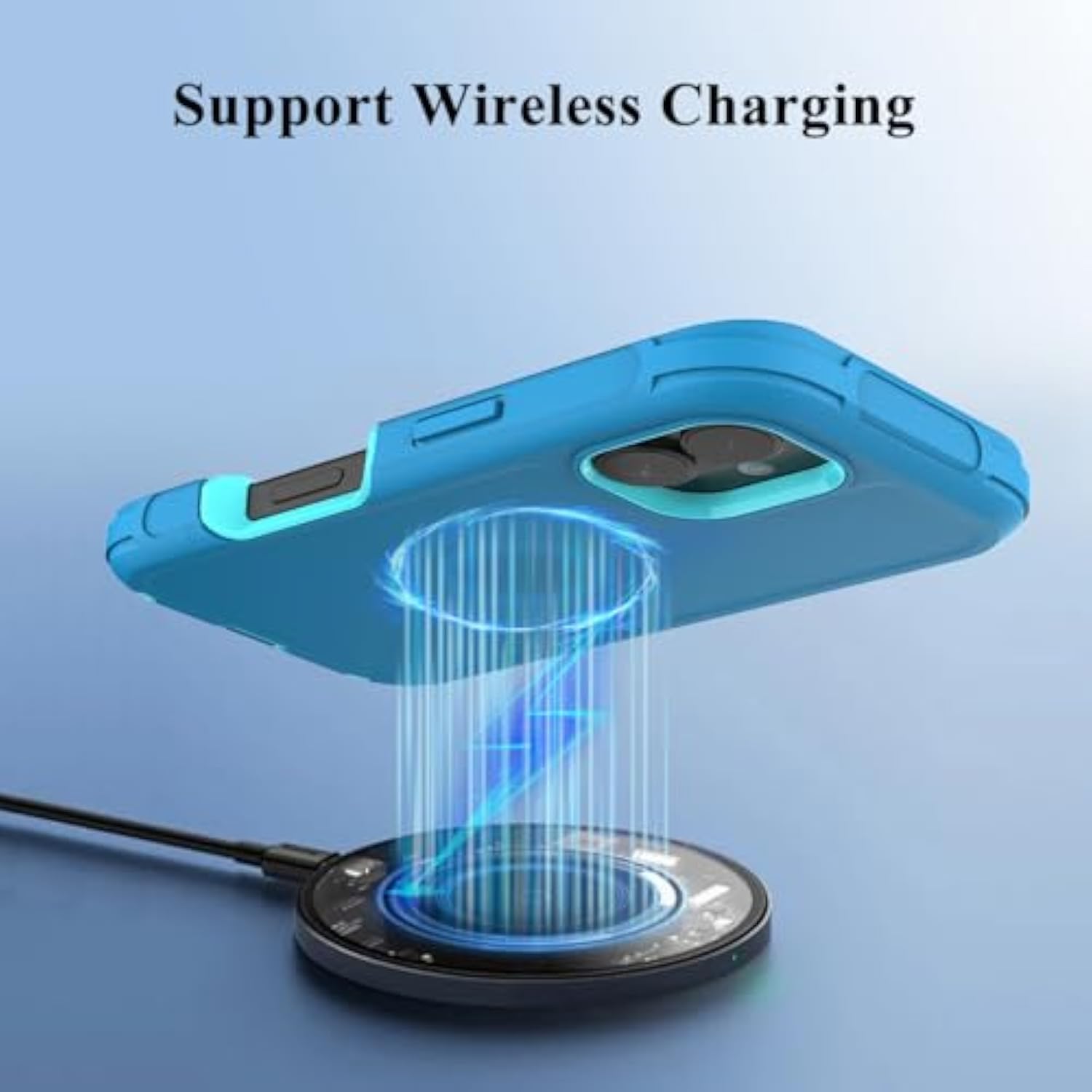 Designed For Iphone 16 Case,3 Layers Military Grade Full Body Protection,[Without Screen Protector][Dustproof Port Protection] Shockproof Rugged Non Slip Hard Cover For Iphone 16,Turquoise