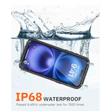 Heavy Duty Rugged Magnetic Phone Case for iPhone 16, IP68 Waterproof Dustproof Cover with Built-in Anti-Spy Screen Protector, Compatible with MagSafe (Black/Clear)