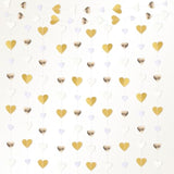 10 Pack 130Ft White-Gold Holographic Heart Party Garland Asymmetrical Love Hanging Banners For Birthday, Wedding Engagement Bachelorette Party Baby Bridal Shower Decoration