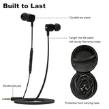 Joymiso Tangle Free Earbuds For Kids Women Small Ears With Case, Comfortable Lightweight In Ear Headphones, Flat Cable Ear Buds Wired Earphones With Microphone And Volume Control For Cell Phone Laptop