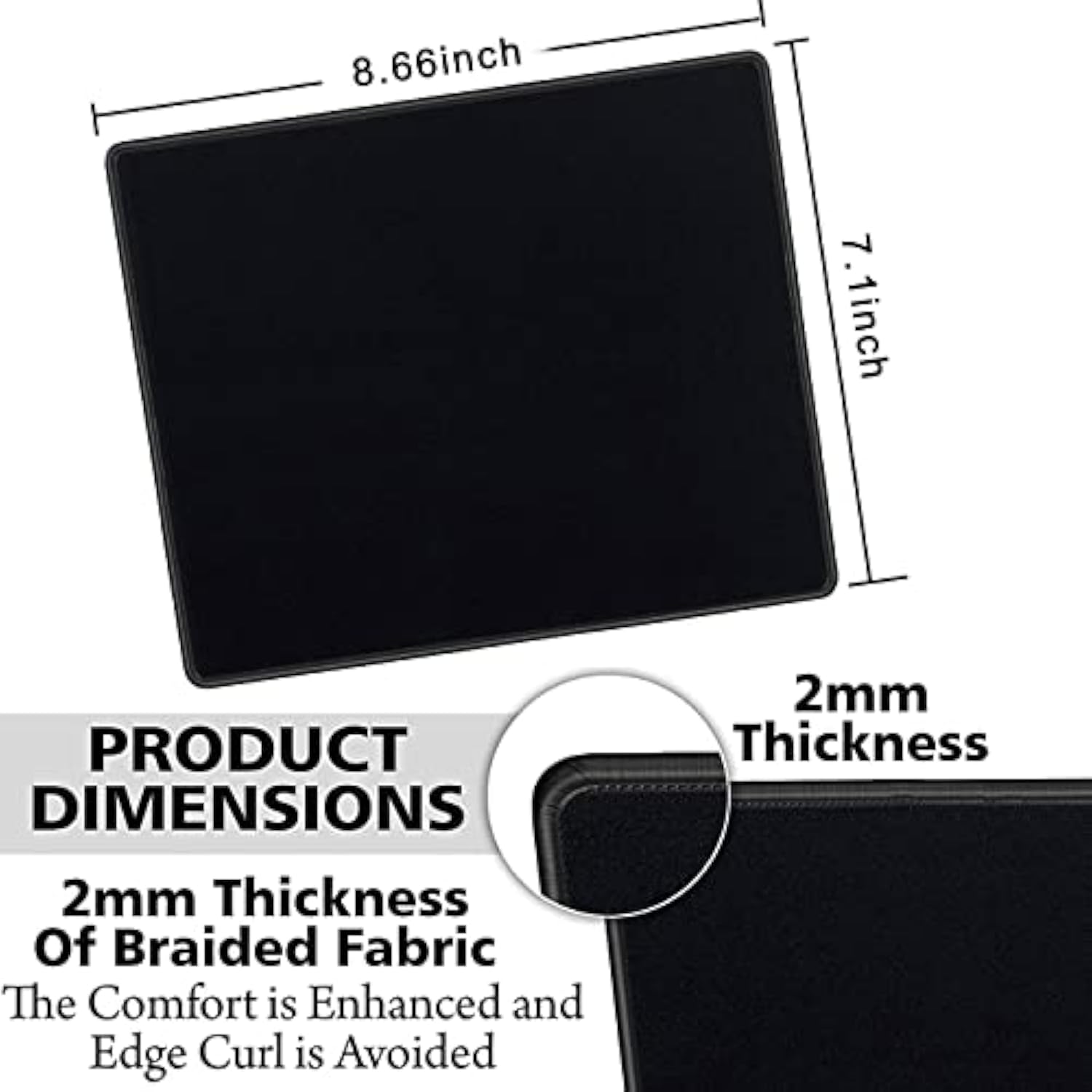 SaiTech IT 20 Pack 2mm Mouse Pad with Stitched Edges Non-Slip Rubber Base, Premium-Textured and Waterproof Mousepads Bulk, Mouse Pad Multipack Mousepad for Computers, Laptop, 8.66 x 7.1 inch