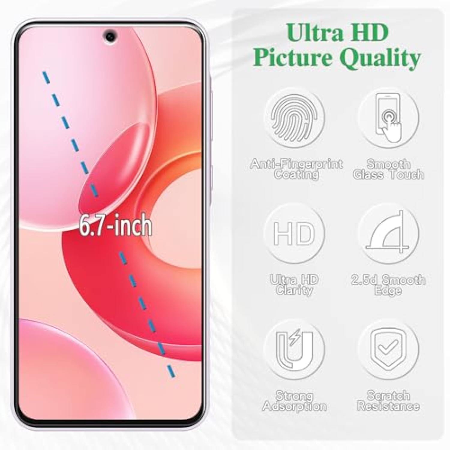 3 Pack For Samsung Galaxy A36 5G Screen Protector, 9H Tempered Glass Film, Hd Clear Scratch Resistant, Bubble Free For Galaxy A36 Screen Protector