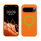 kwmobile TPU Silicone Case Compatible with Google Pixel 10 / Pixel 10 Pro - Case Magnetic Cover - Compatible with MagSafe - Fruity Orange