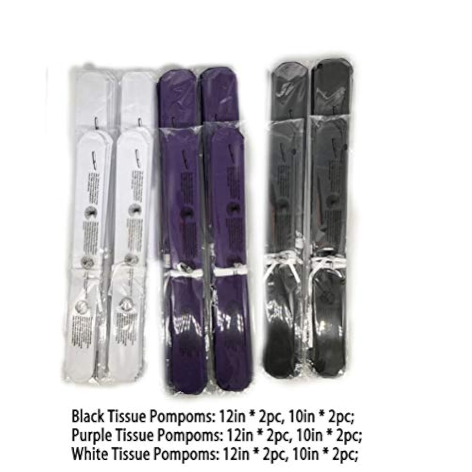 Paper Flower Tissue Pom Poms Graduation And Galaxy Party Favor Supplies (Black,Purple,White,12Pc)