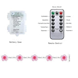 40 Led Flower Decorative String Lights Battery Operated, 13.2Ft Waterproof Nolvety Lights With Remote For Christmas, Val