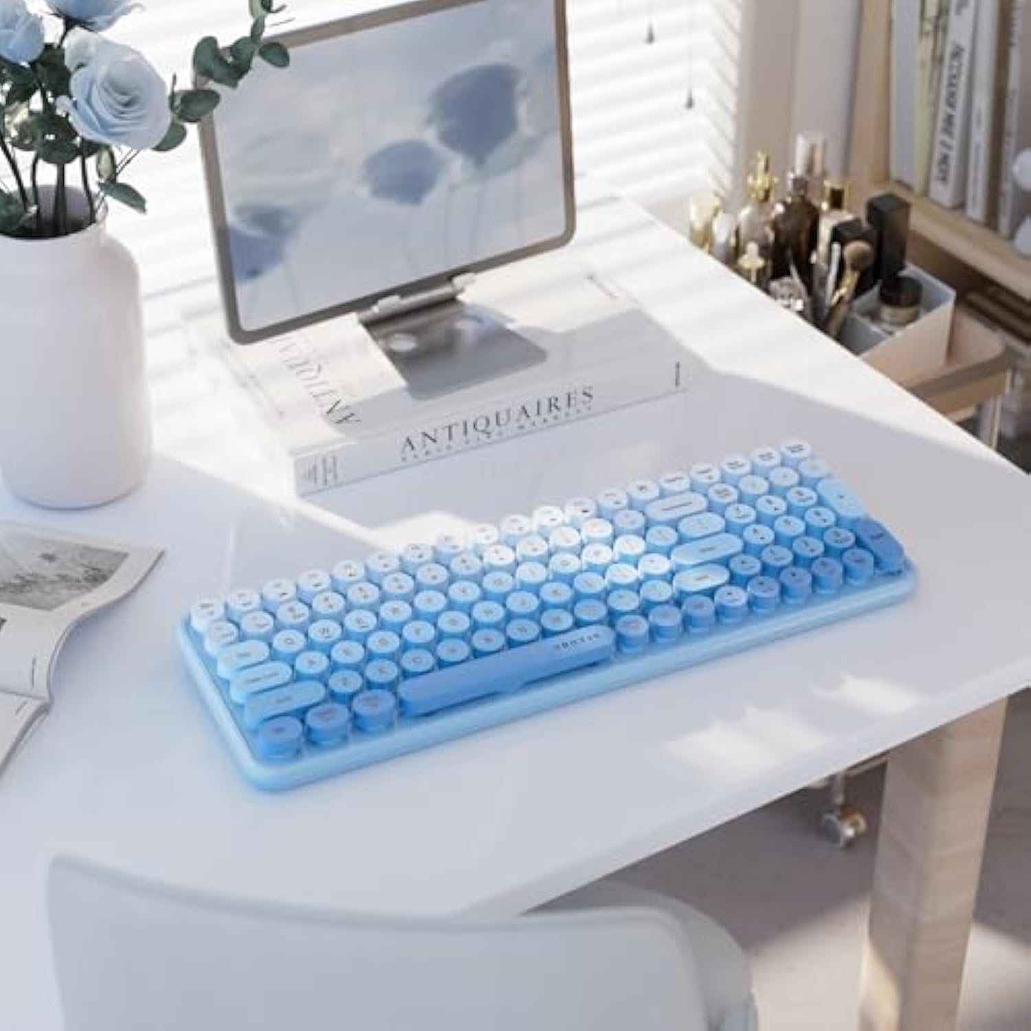 Colorful Bluetooth 100Keys Keyboards, Wireless Compact Rainbow Gradual Colors