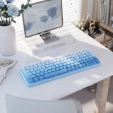 Colorful Bluetooth 100Keys Keyboards, Wireless Compact Rainbow Gradual Color R