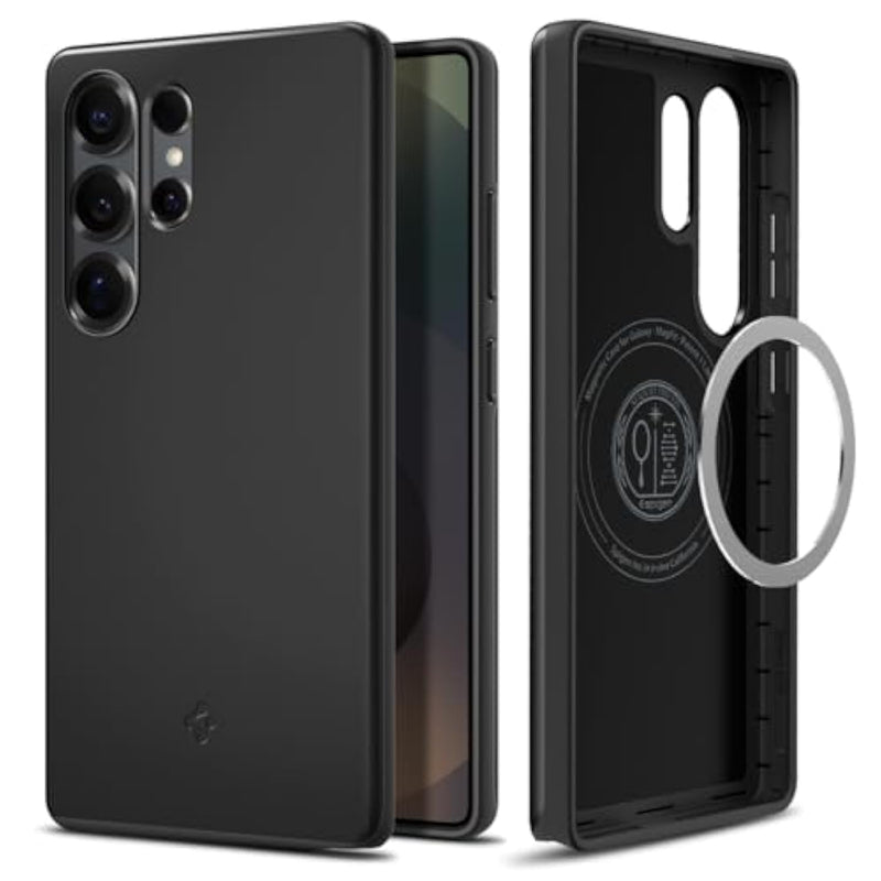 Spigen Thin Fit MagFit Designed for Galaxy S25 Ultra Case [Qi2 Certified/Magnet for Galaxy] (2025) - Black