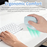 Bluetooth Wireless Vertical Mouse - Ergonomic Design, Rechargeable With Type-C, Silent Operation For Office And Home Use, Ideal For Professionals & Students (Green)
