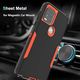 For Moto G Stylus 5G Case, [Military Grade] Shockproof Hybrid Rugged Bumper Protective Cover (Black/Orange)