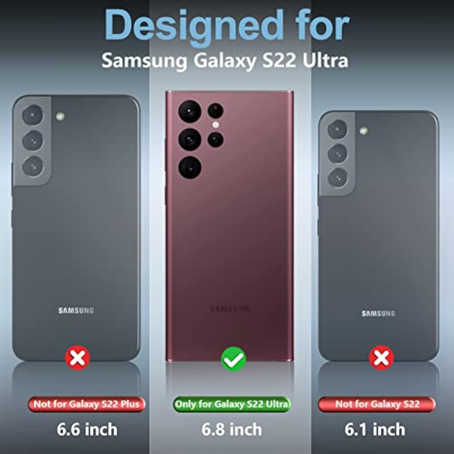 Designed For Samsung Galaxy S22 Ultra Case, Waterproof Builtin Screen Protector Full Protection Heavy Duty Shockproof Antiscratched Rugged Case For Galaxy S22 Ultra 5G 6.8'' 2022, Black