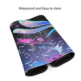 Laptop Mouse Pad Abstract Sparkle Dragonfly Roses Desk Mat With Stitched Edges 31.5X 11.8 Inch Non-Slip Large Keyboard Rubber Writing Table Mat For Office Home