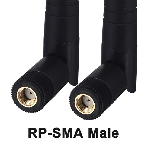 Dual Band Wifi Antenna 8Dbi High Gain 2.4Ghz 5Ghz 5.8Ghz Wifi Bluetooth Antenna Rp-Sma Male Connector For Wifi Router Network Devices Security Ip Camera Pc Desktop Computer Pci Pcie, 2-Pack