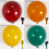 Fall Balloon Arch Kit: Orange, Yellow, Green, Burgundy Balloons, Leaf Decor
