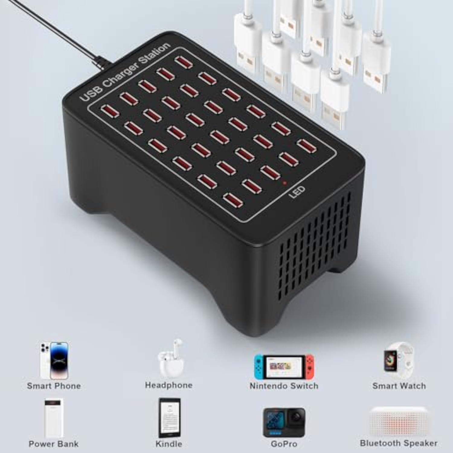 Charging Stations For Multiple Device, 150W 30 Ports Phone Charging Station With Fast Charging, Usb Multiple Charging Station For Travel Home Office Party