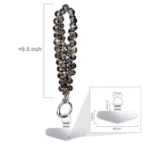 Beaded Black Phone Wrist Strap Sparkling Lanyard Bracelet for Women
