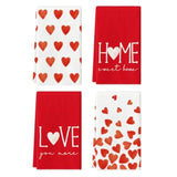 Red Heart Love Valentine'S Kitchen Towels Dish Towels, 18X26 Inch Farmhouse Anniversary Wedding Decoration Hand Towels Set Of 4