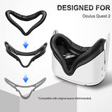 Face Cover Pad & Glasses Spacer Compatible With Oculus/Meta Quest 2 Accessories, Enhanced Comfort, And Prevent Your Glasses From Scratching Vr Lenses (Black)