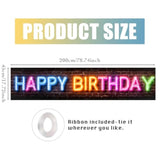 Happy Birthday Yard Banner - Neon Multicolor Happy Birthday & Brick Wall Design, Outdoor/Indoor Giant Birthday Yard Sign,78.7X17.7 Inch