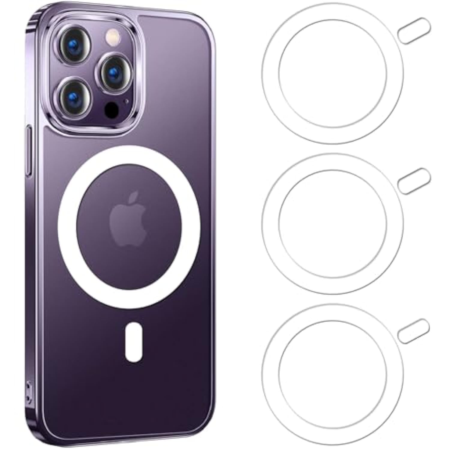 3Pcs For Magsafe Ring Sticker,Universal Magnetic Conversion Adapter Compatible With Wireless Charging Accessories For Iphone 16/15/14/13 Pro Max Mini, Galaxy Series And Phone Case,White