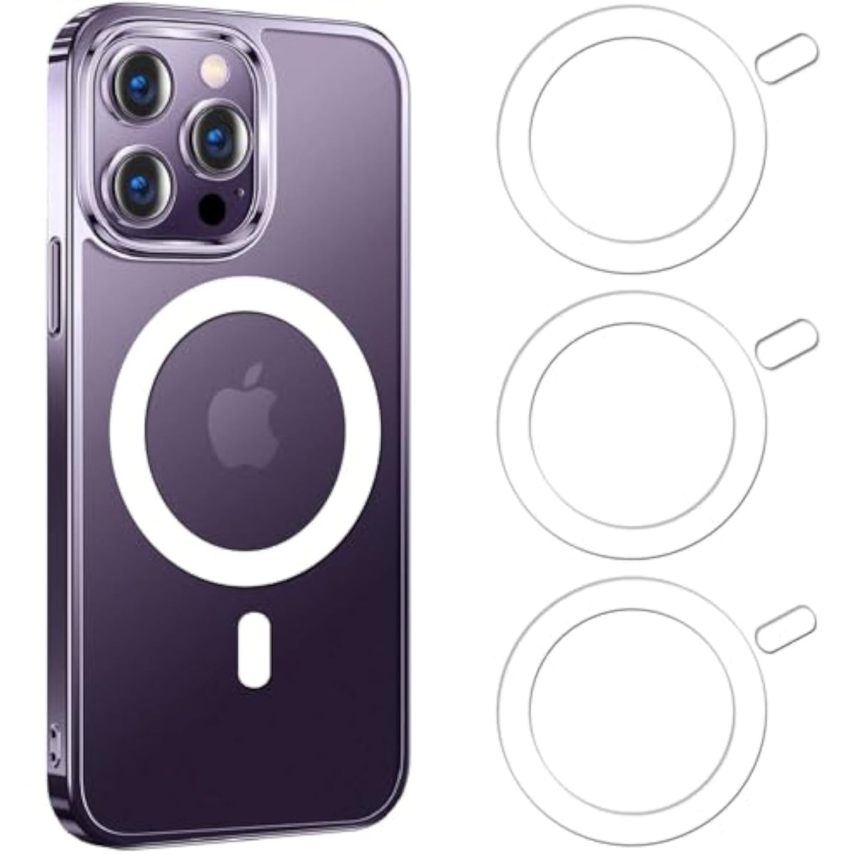 3Pcs For Magsafe Ring Sticker,Universal Magnetic Conversion Adapter Compatible With Wireless Charging Accessories For Iphone 16/15/14/13 Pro Max Mini, Galaxy Series And Phone Case,White