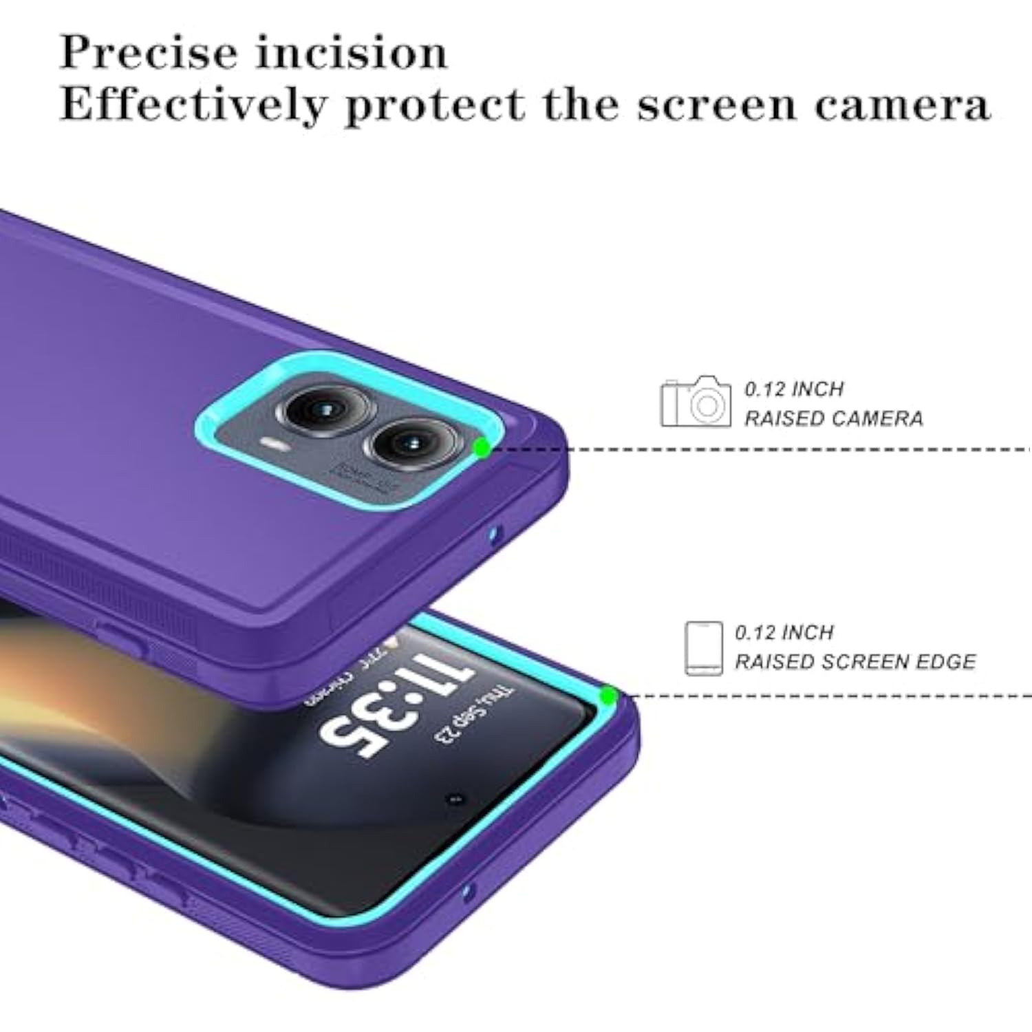 Phone Case For Motorola Moto Edge 5G 2024 Case, Heavy Duty Shockproof & Dropproof 3-Layer Cover Phone Case For Motorola Moto Edge 2024 (Purple)