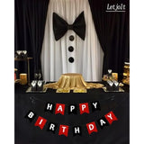 Happy Birthday Banner Black Red Racing Theme Party Garland Decor 13Pcs