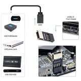 Cy Usb 2.0 9Pin Male To Usb 3.1 Type E Key-A Female Front Panel Socket To 9Pin