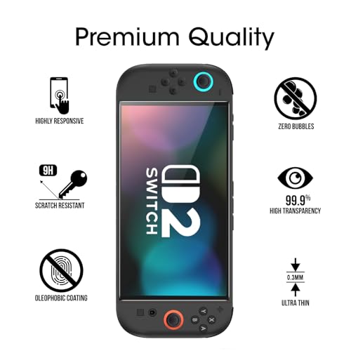Auto-Alignment OneTouch for Nintendo Switch 2 Screen Protector [7.9''] 2025 Tempered Glass, Accessories, 30 seconds Installation, Bubble Free,