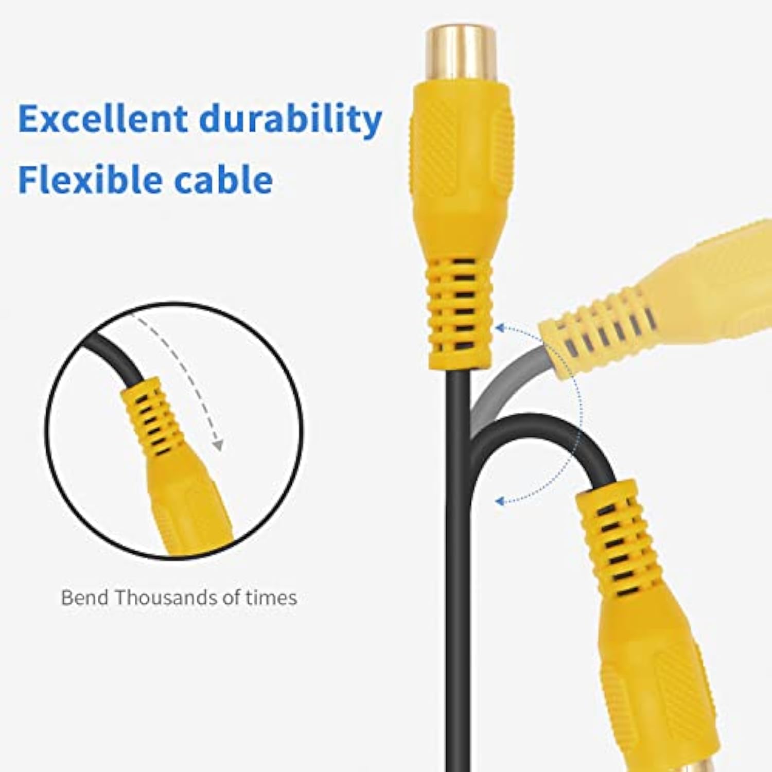 90 Degree Short Rca Extension Cable, 24K Gold-Plated Subwoofer Rca Cable, Rca
