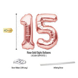 15 Party Supplies Rose Gold 15Th Birthday Decorations For Girls With H