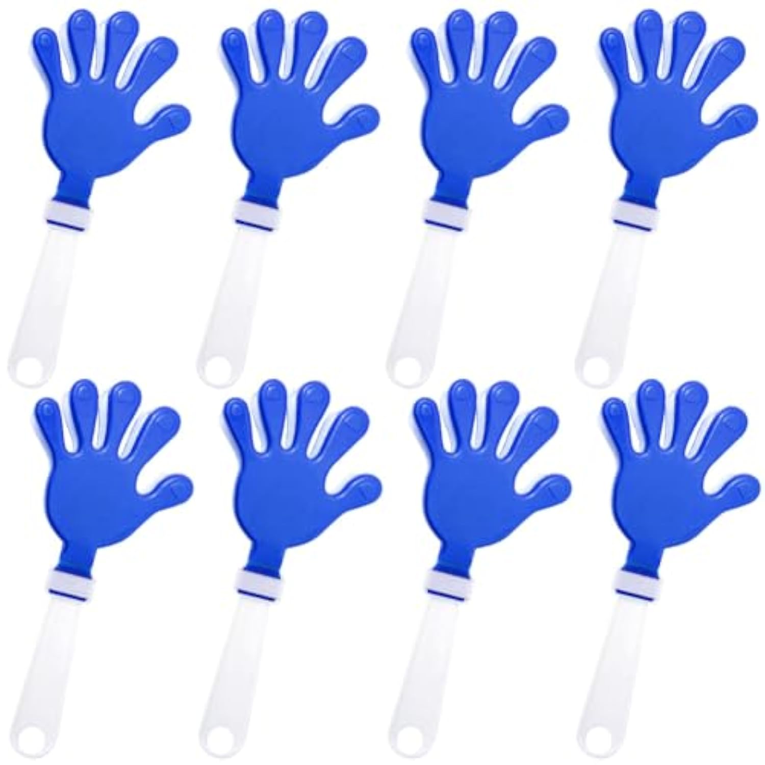 8pcs Hand Clappers Noisemakers Blue White for New Year Sports and Cheer